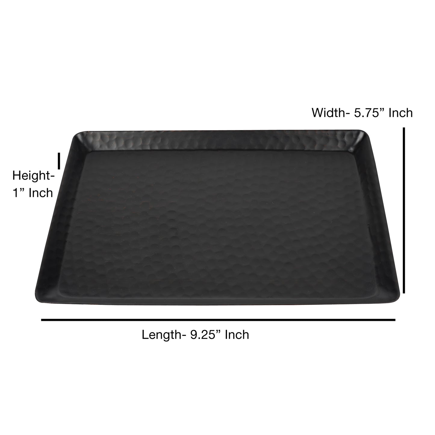 Vanity Tray Hammered Rectangular With Padded Bottom Oil Rubbed Bronze