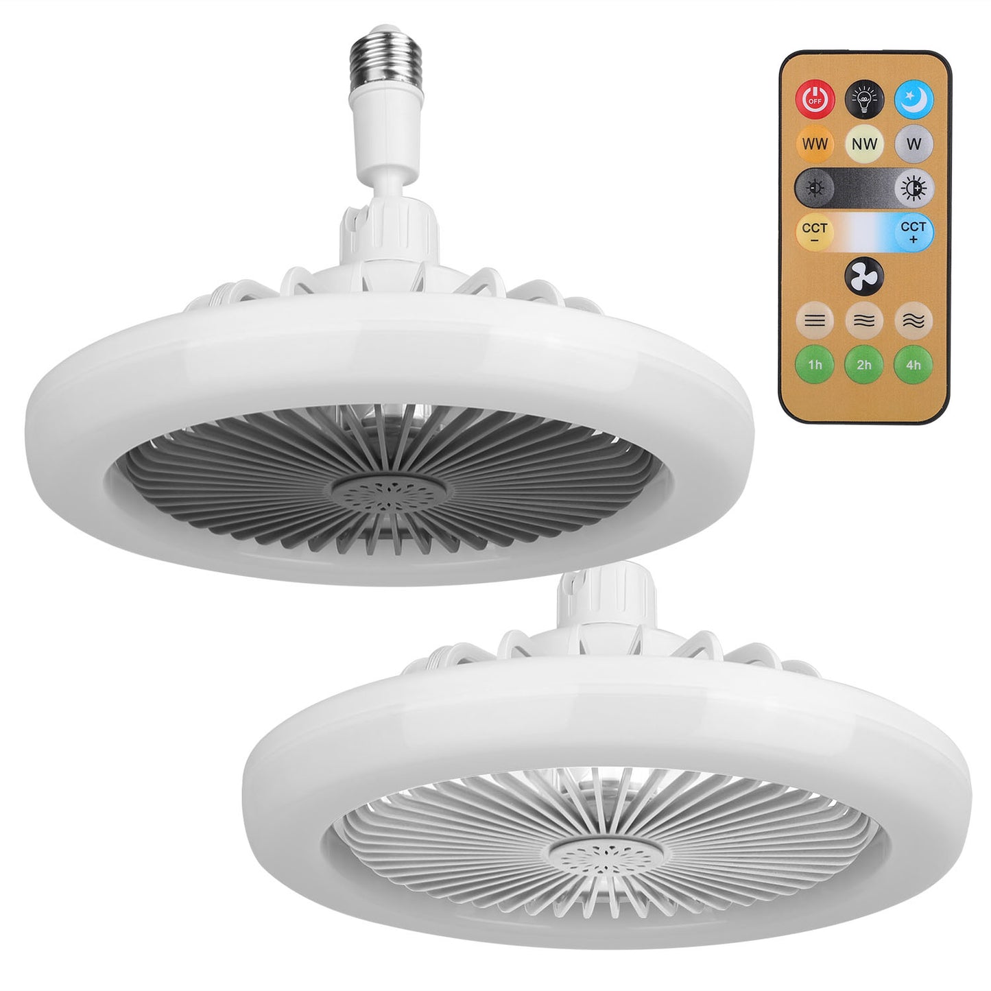 LED Ceiling Fan with Dimmable Lights Remote Control 9.44in E27 Socket