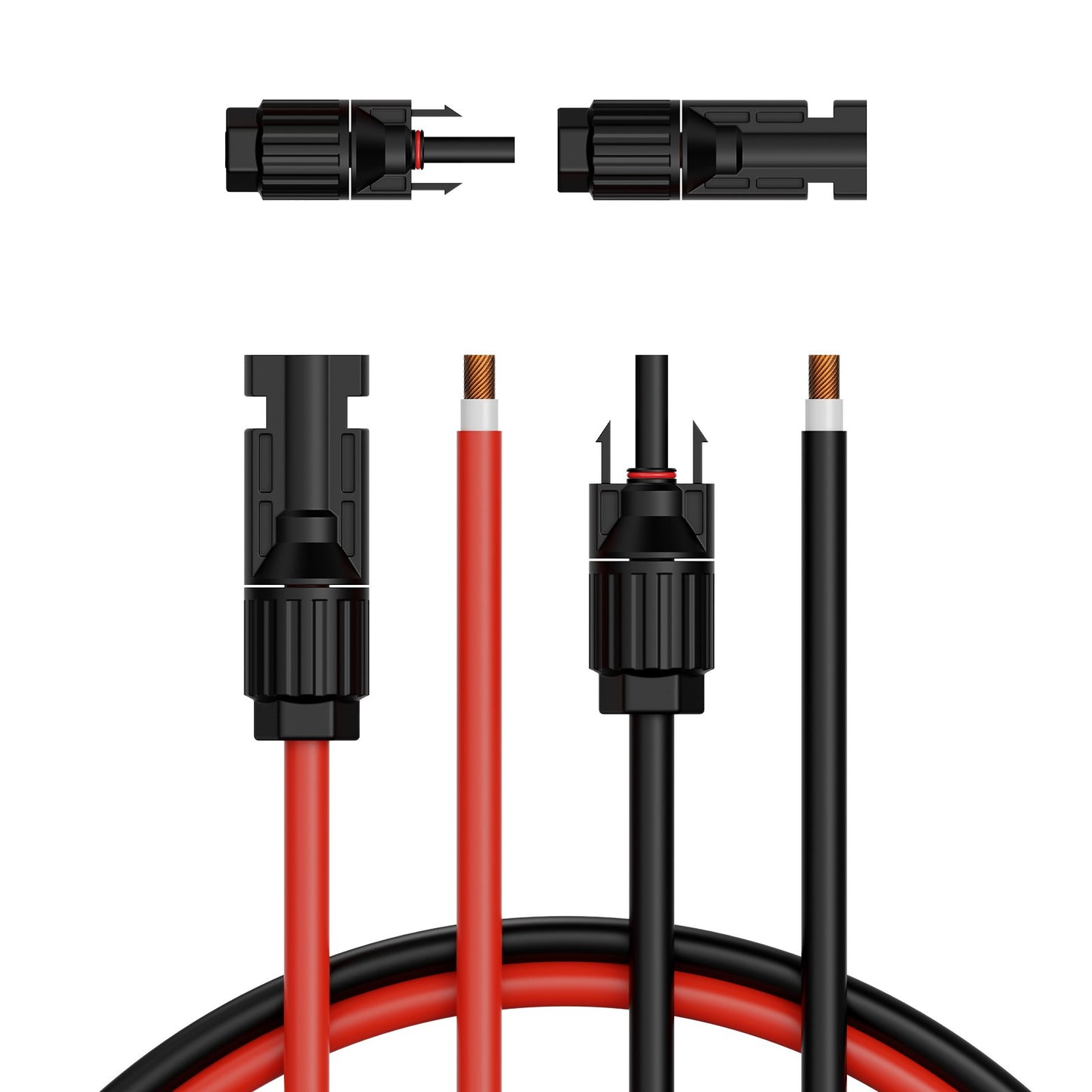 20FT Solar Panel Extension Cable with Male & Female Connectors 10AWG Waterproof