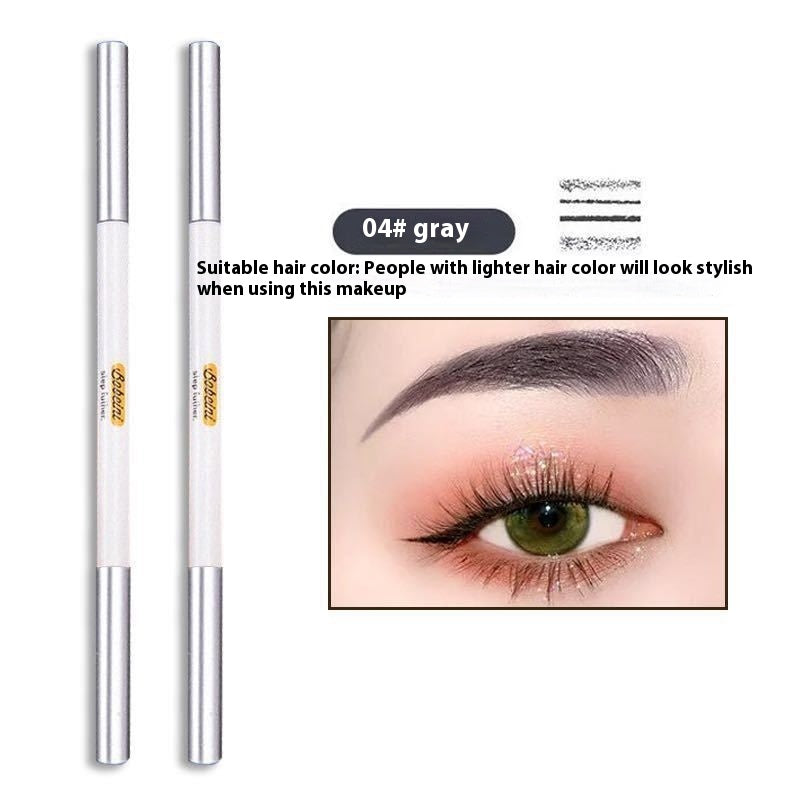 Waterproof Double-Headed Eyebrow Pencil - Sweat-Proof, Durable Makeup Tool
