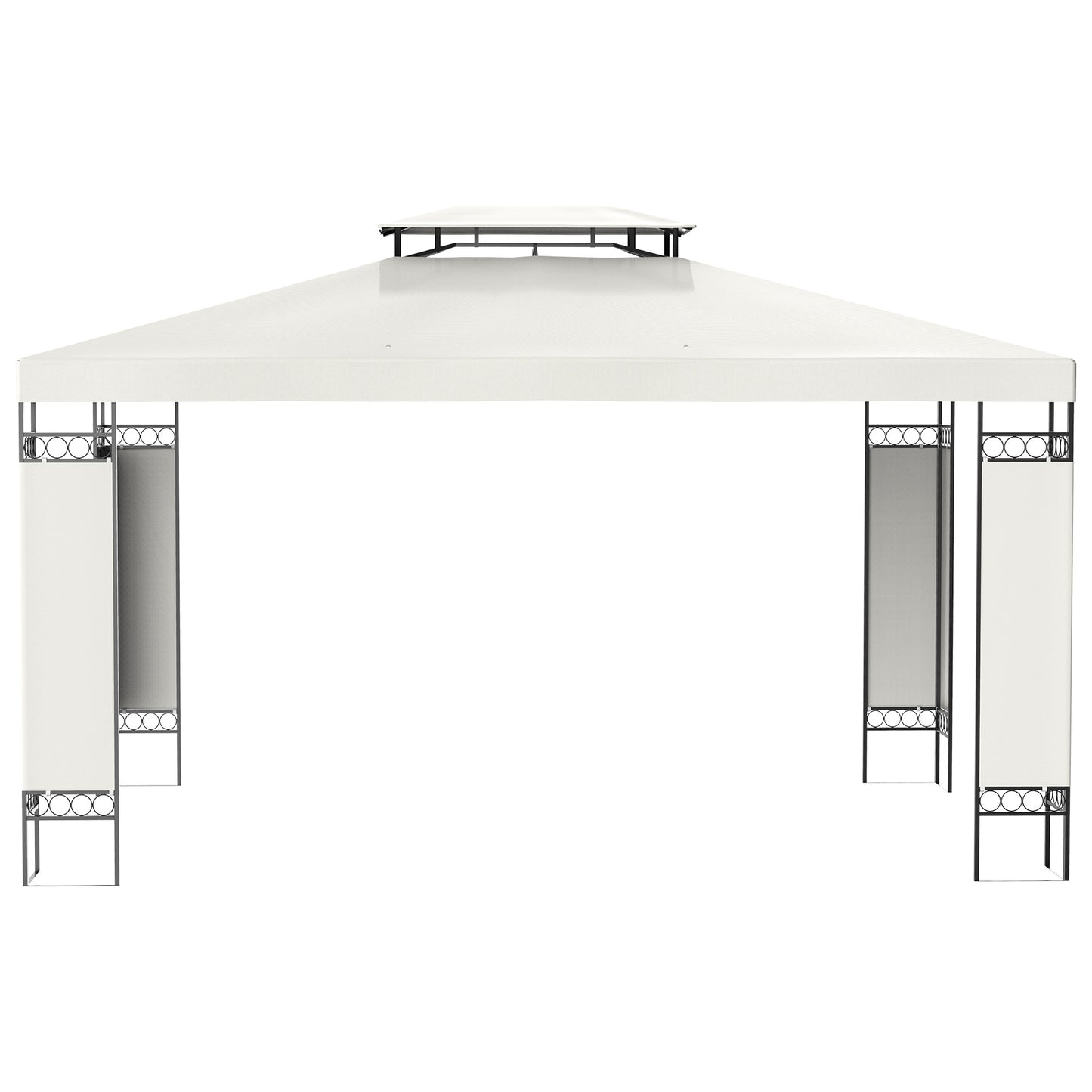 Outdoor Canopy Gazebo Shelter with Double Vented Roof - Cream White