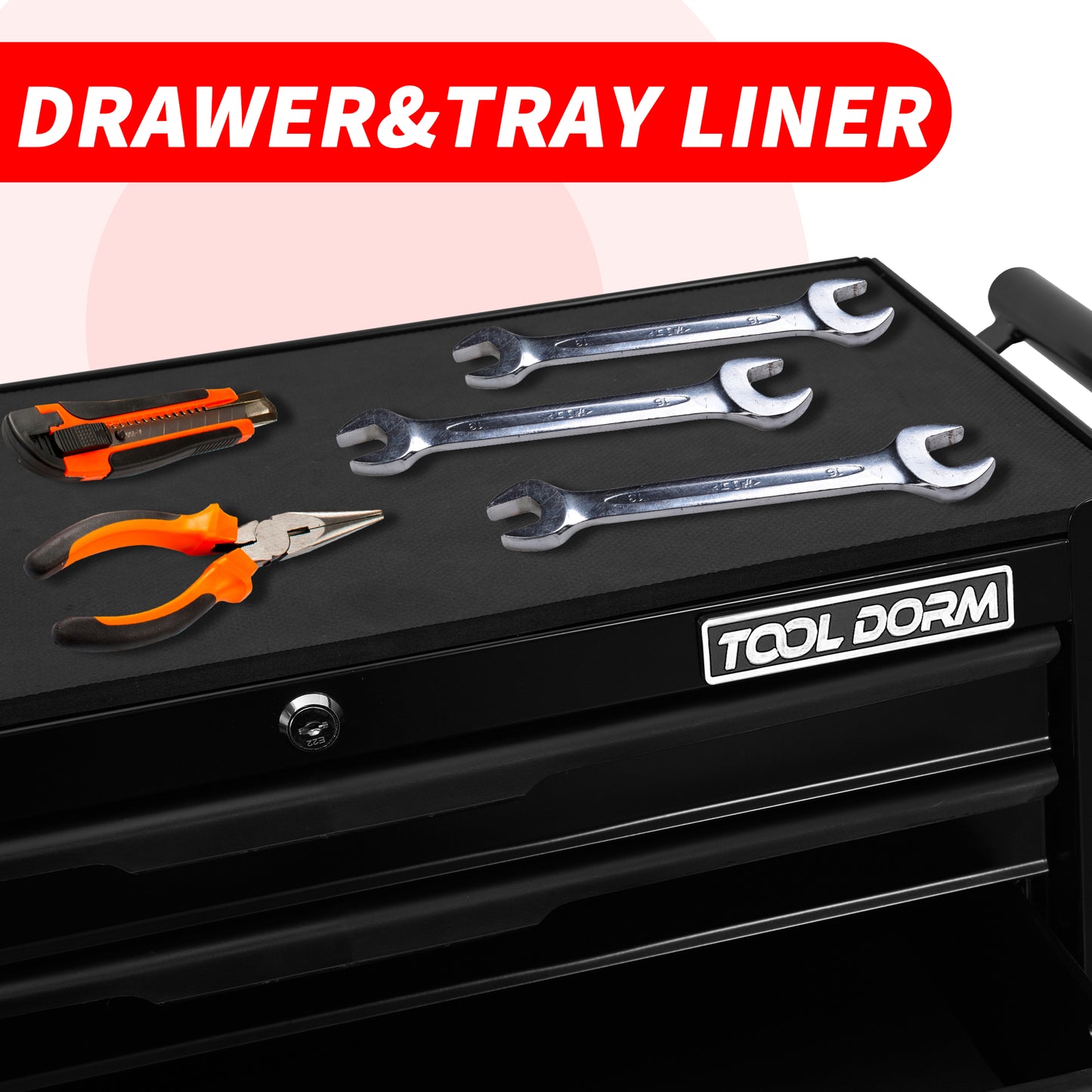 24.2-Inch Metal Rolling Tool Cabinet with Drawers and Locking System