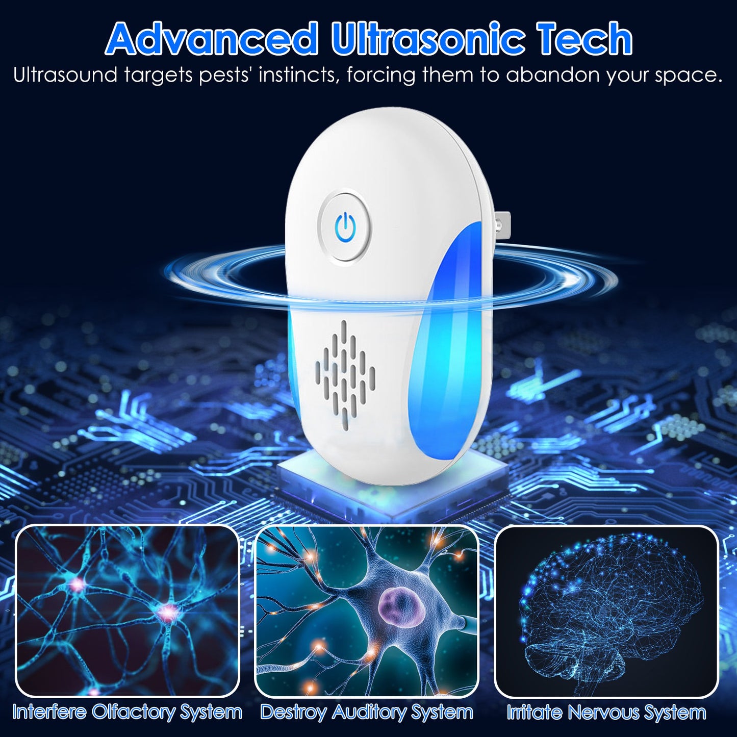 Ultrasonic Pest Repellers - 6 Packs Electric Mouse Deterrent