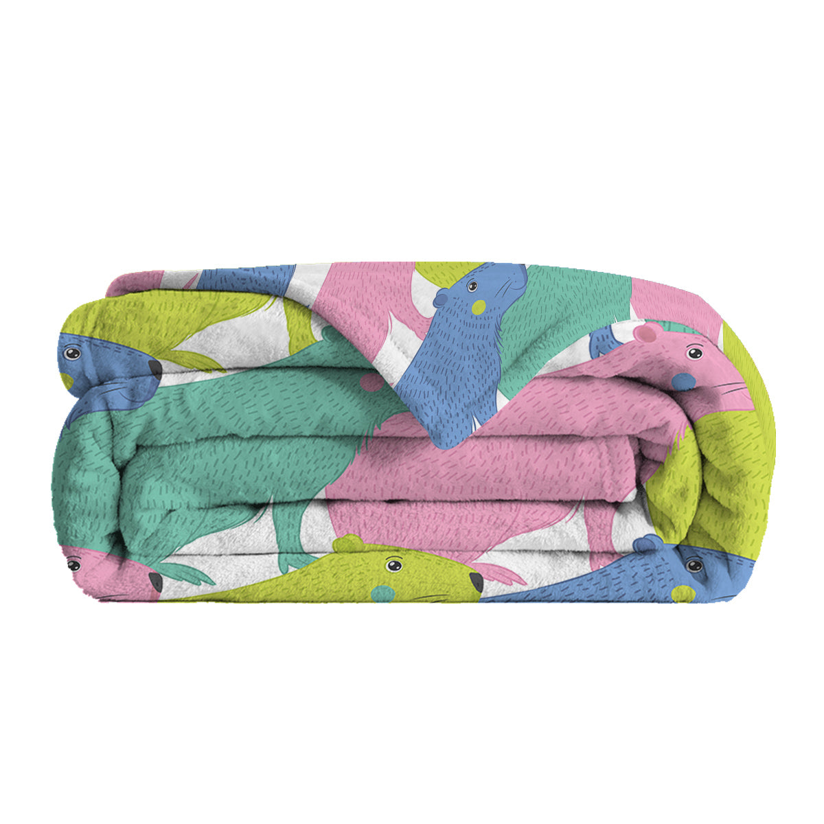 Cute Flannel Cartoon Dolphin Pet Blanket - Soft & Fluffy Outdoor & Home Use