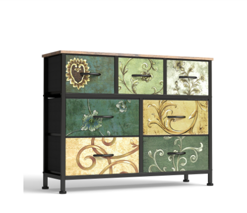 Movable Fabric Box Bedside Table with Wooden Top - 39.37"