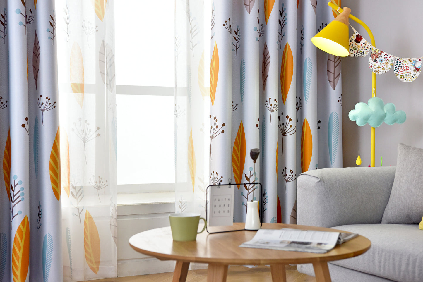 Nordic Style Leaf-Shading Curtain for Bedroom & Living Room - Modern Home Textile
