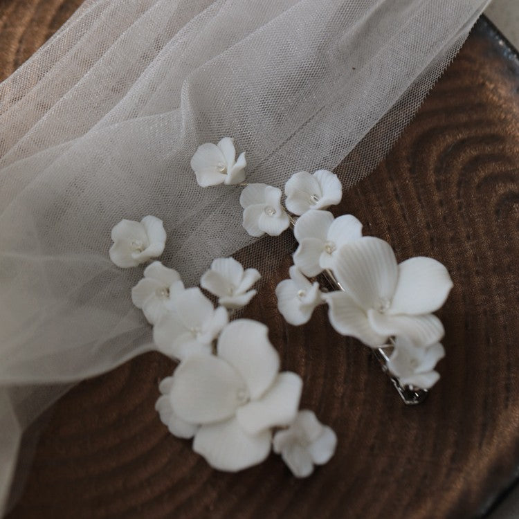 Ceramic Flower Hair Clip