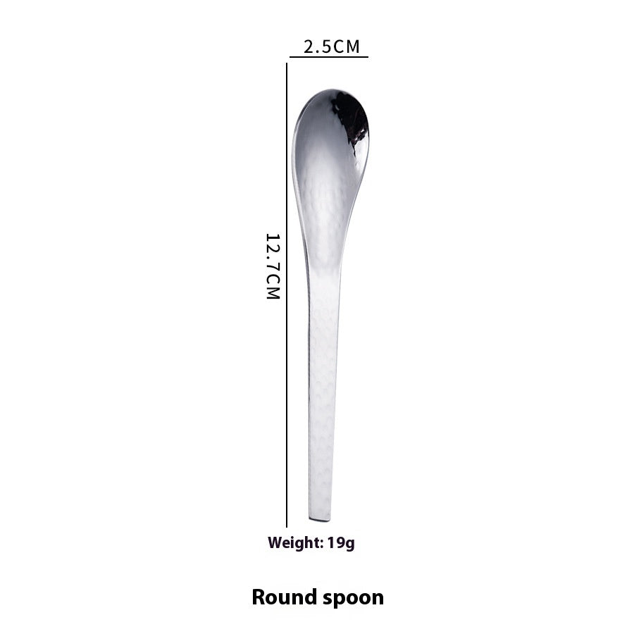 Japanese Style Stainless Steel Dessert Spoon Fork Set Kitchen Utensils