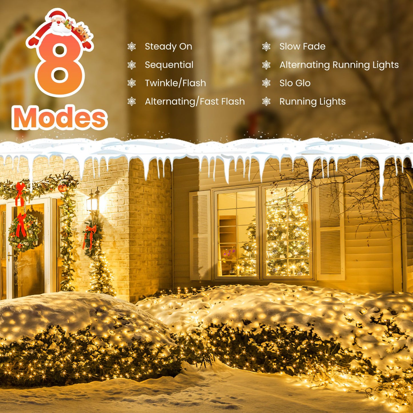 Solar Christmas Net Lights - 9.84x6.56ft, 192 LED, Dimmable