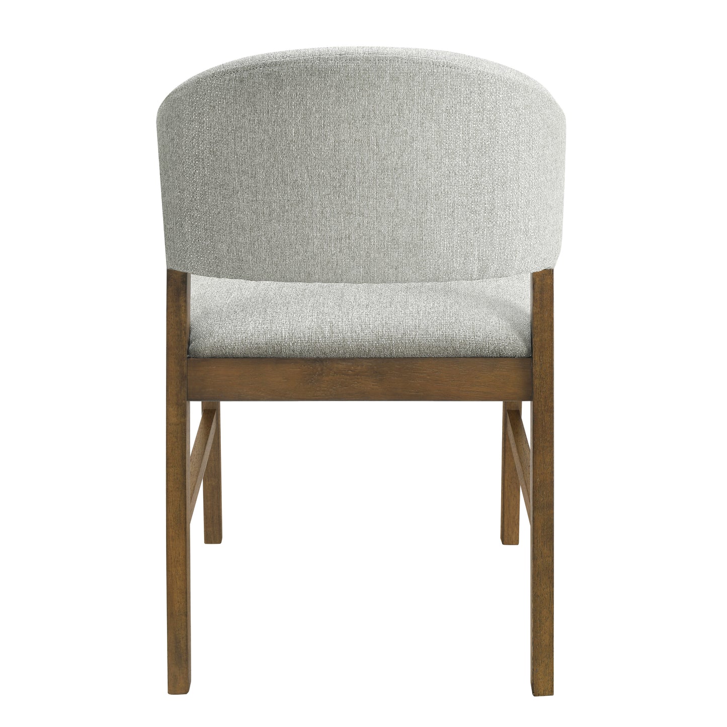 Mid-Century Modern Upholstered Dining Chairs - Set of 2, Grayish Green & Walnut