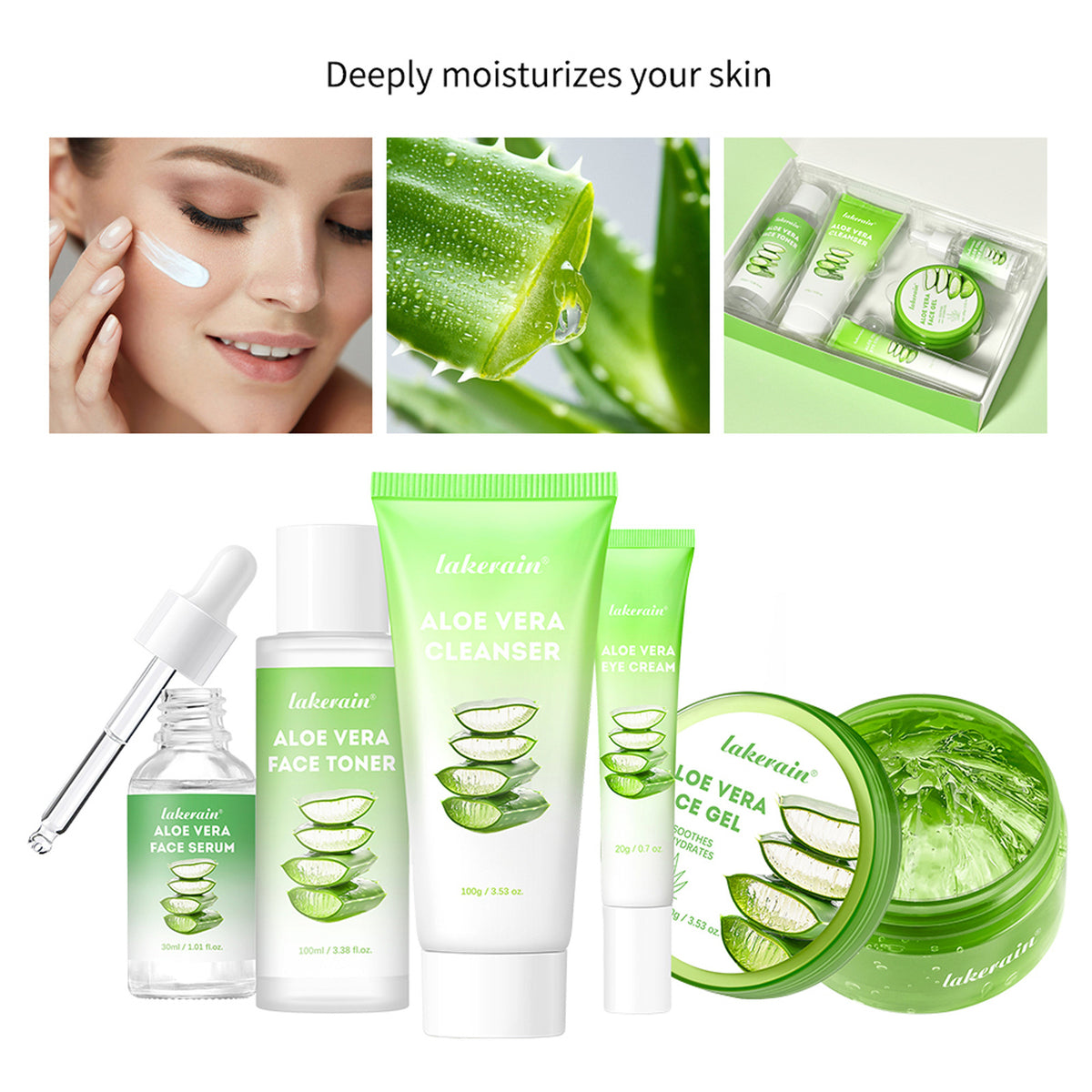 Aloe Vera Skincare Set - Facial Toner and Lotion for Healthy Skin