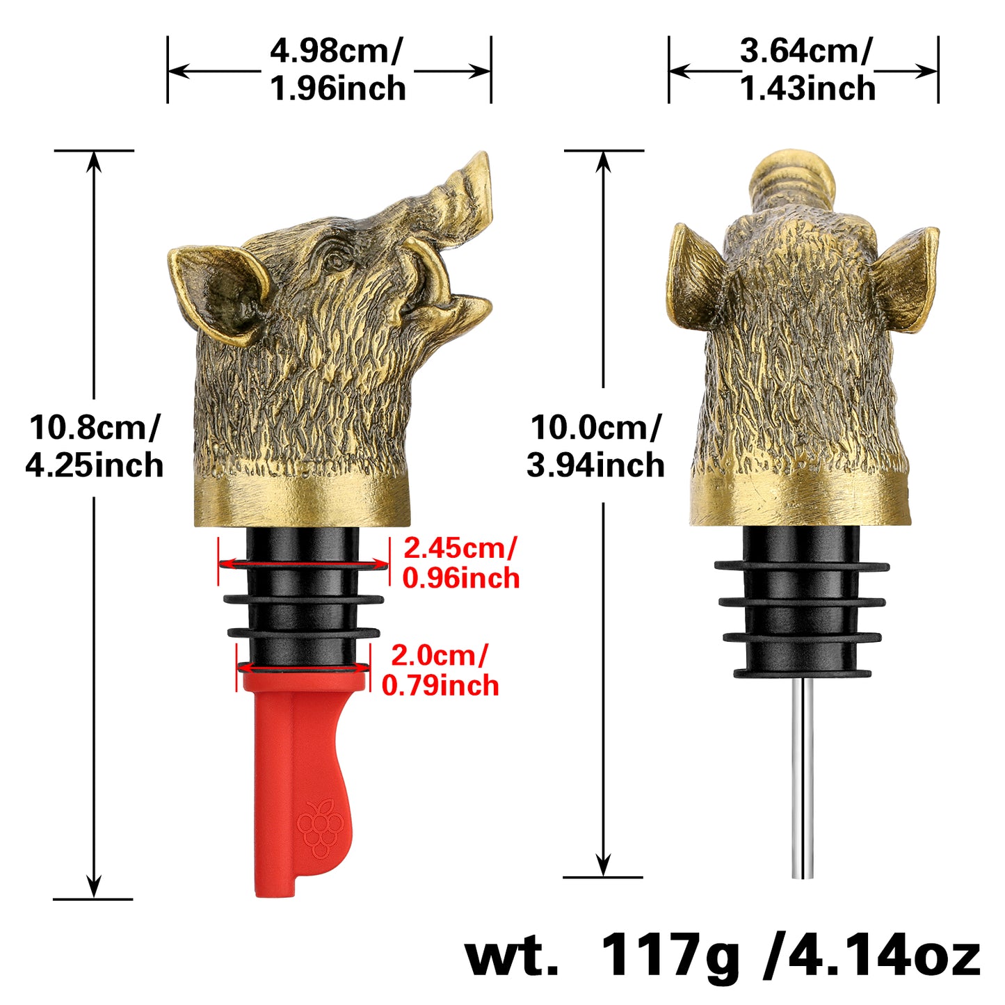 Wild Boar Head Wine Pourer - Vacuum Sealing Wine Stopper
