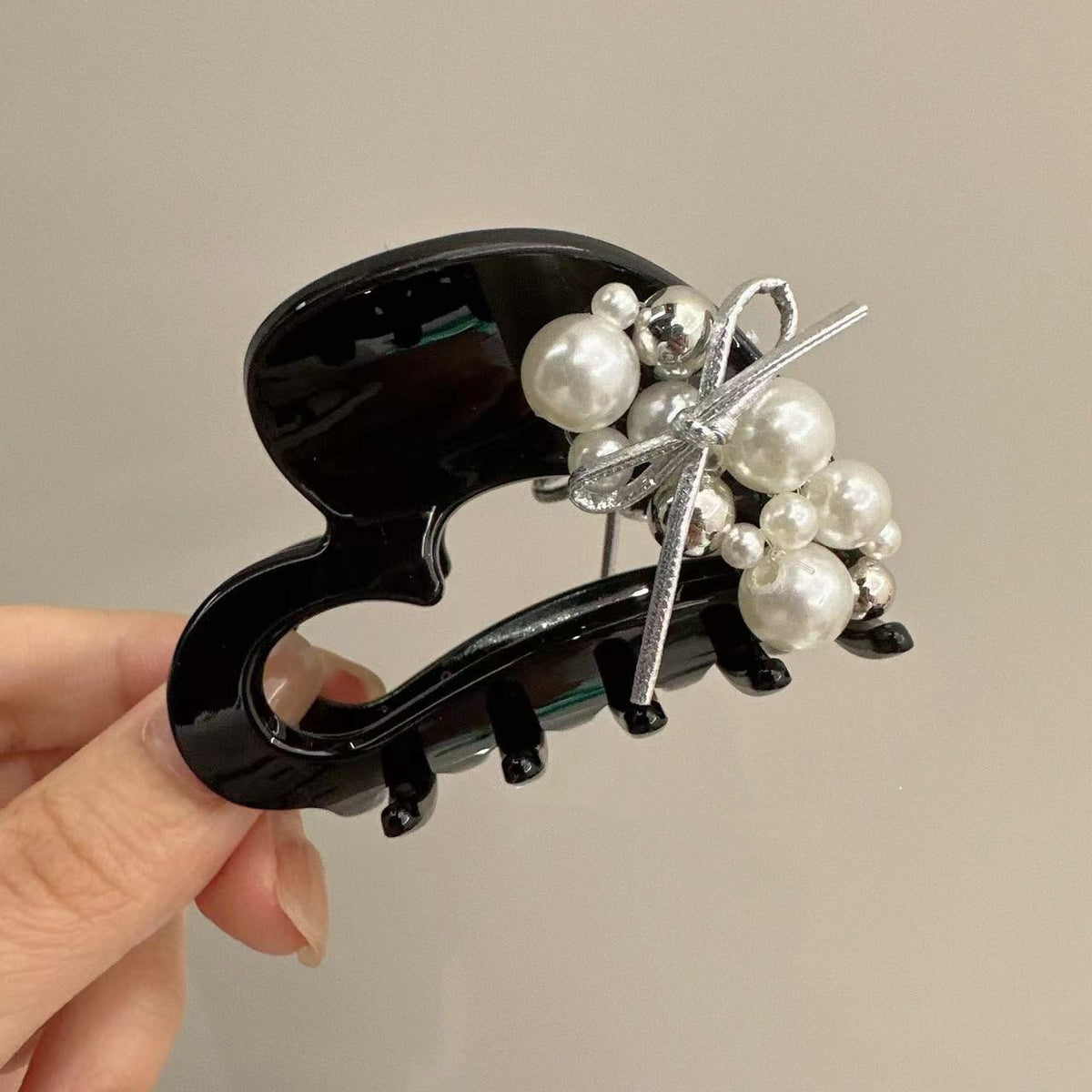 Handmade Hair Barrette with Heart Grip Niche Design for Women