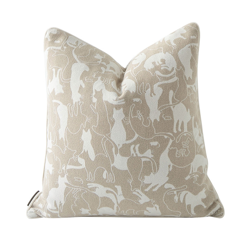 Oat Color Square Pillow Cover for Sofa & Living Room - 45x45cm
