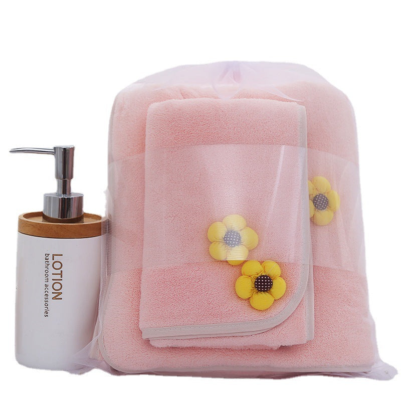 Bath Towel Gift Set - Coral Velvet Large & Hand Towels for Bathroom