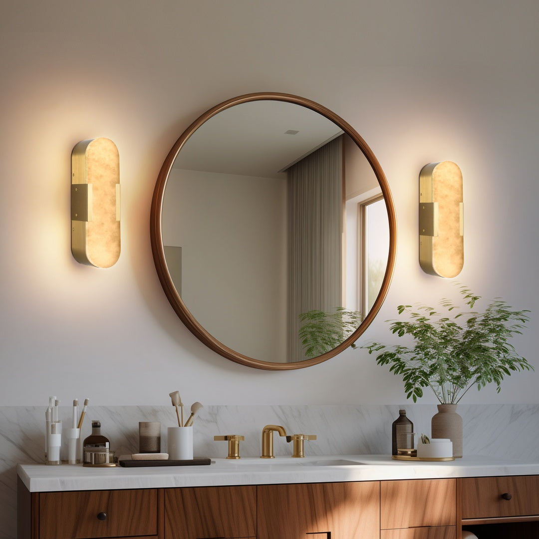 Gold Marble Wall Sconce Set of 2 - Modern Indoor Lighting