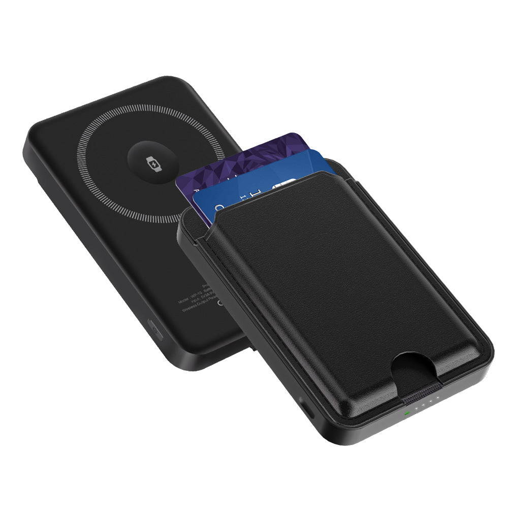 Magnetic Card Holder with Built-in Stand and 5000mAh Capacity - Cross-border Certified