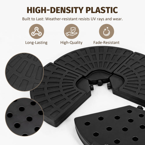 Heavy-Duty Fan-Style Cantilever Umbrella Base, 4-Panel Refillable