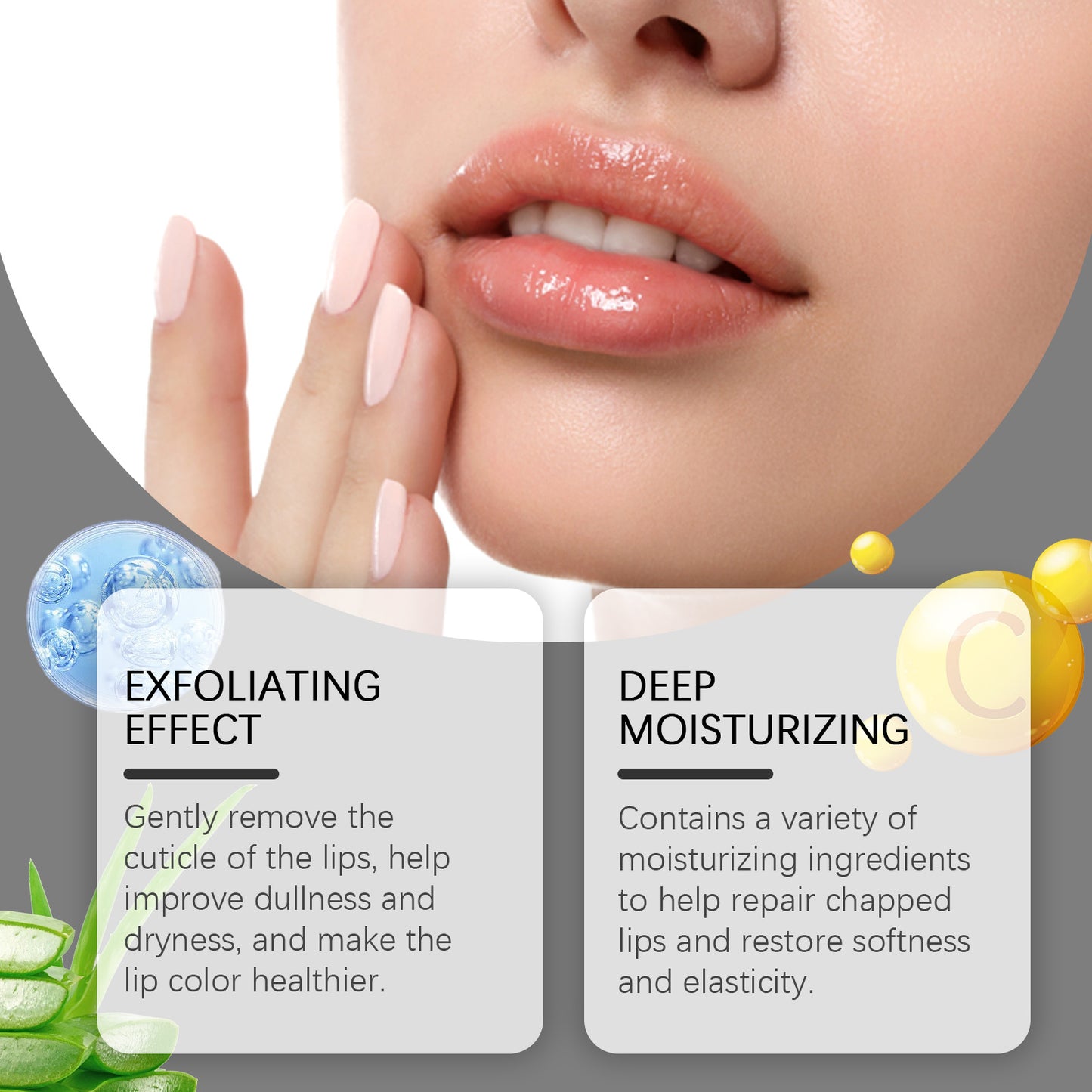 Exfoliating Lip Scrub with Hyaluronic Acid & Vitamin C - Moisturizing Treatment