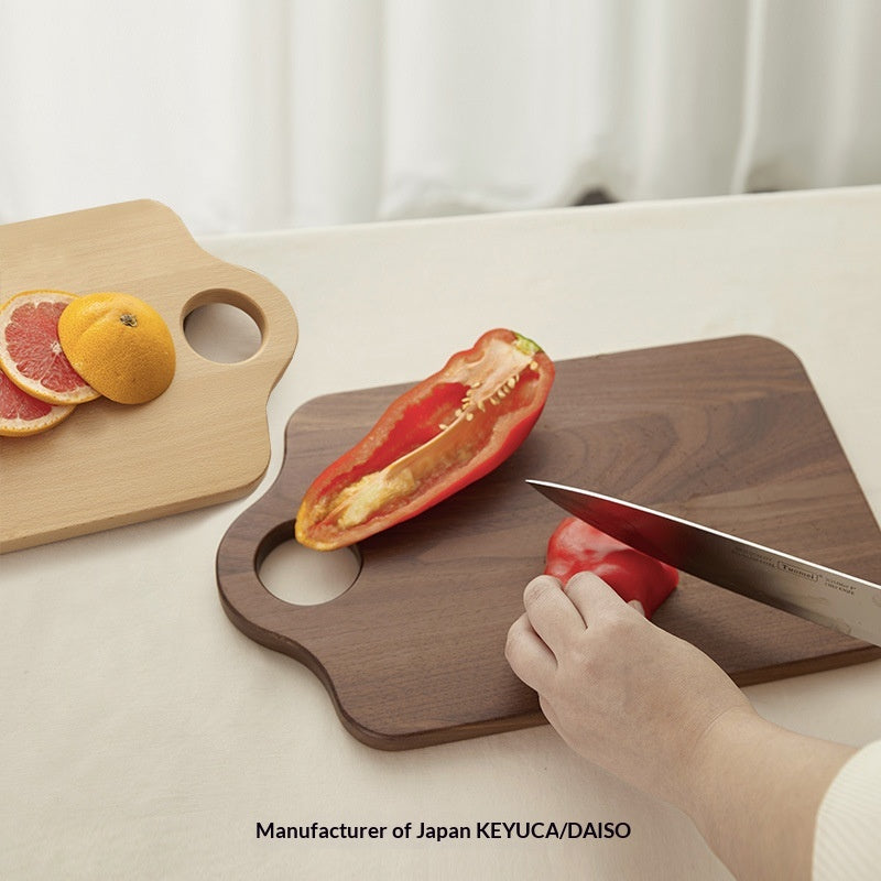 Japanese-Style Wooden Cutting Board - Black Walnut or Beech, Irregular Shape