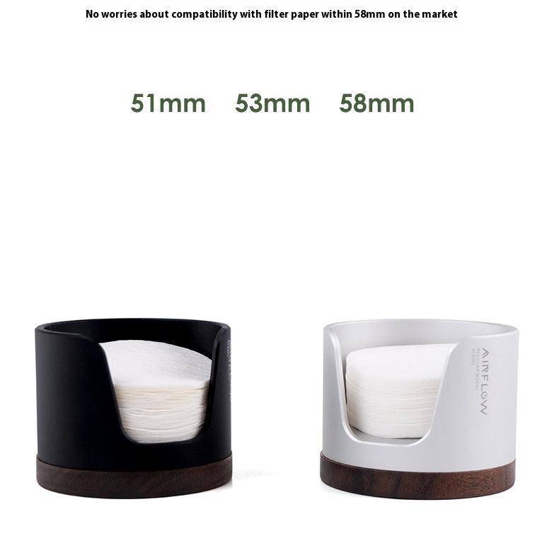 Universal Coffee Filter Paper Holder - Modern Aluminum & Wood Design