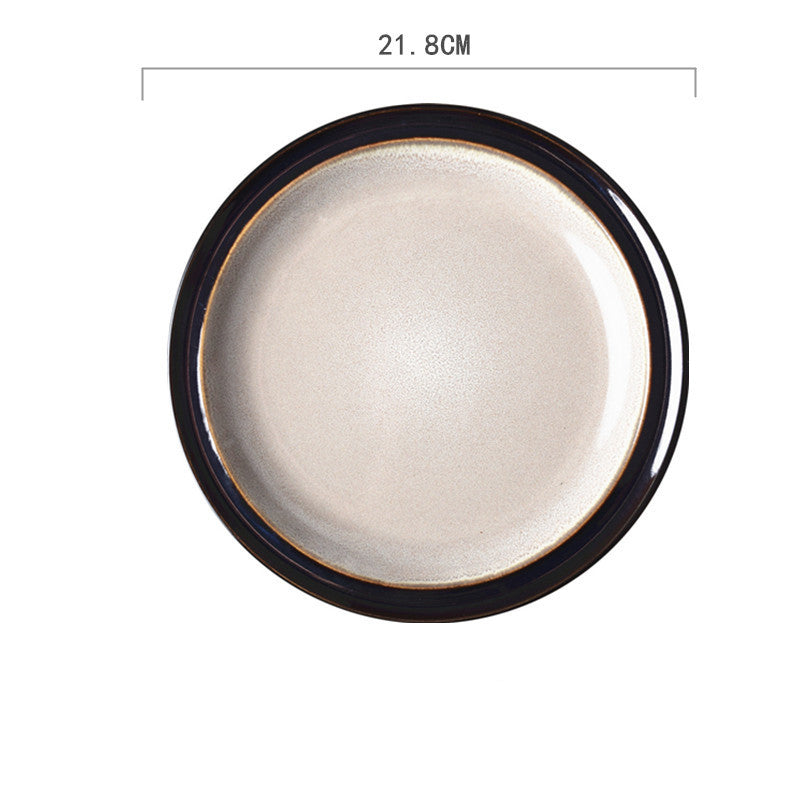 Ceramic Hand-Painted Western Style Breakfast Plate 8 Inch Microwave Safe