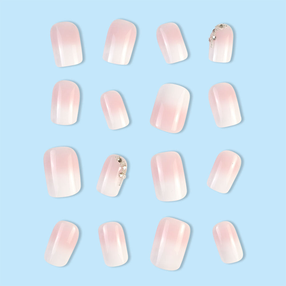24-Piece Clear Nail Cover Kit - Short Square Transparent Gel Nail Tips