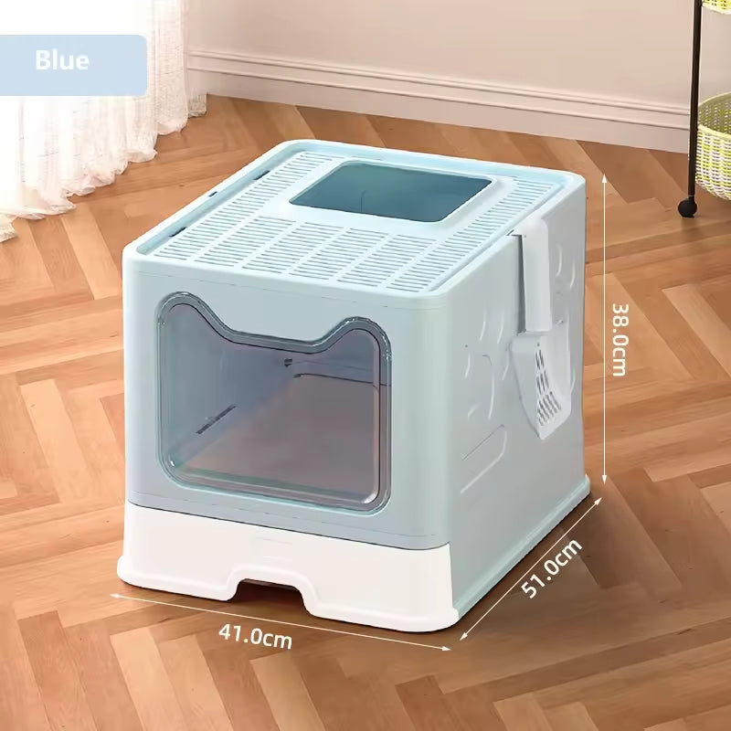 Large Front-Entry Cat Litter Box with Cover & Scoop - Enclosed Pet Furniture