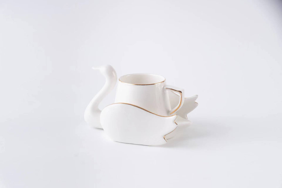 Ceramic Swan Coffee Cup - Multiple Colors, 101-200ml, Stylish Drinkware