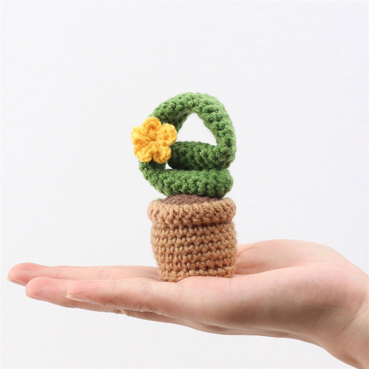 Handmade Crochet Love-Shaped Cactus Ornament Set Indoor Home Decor
