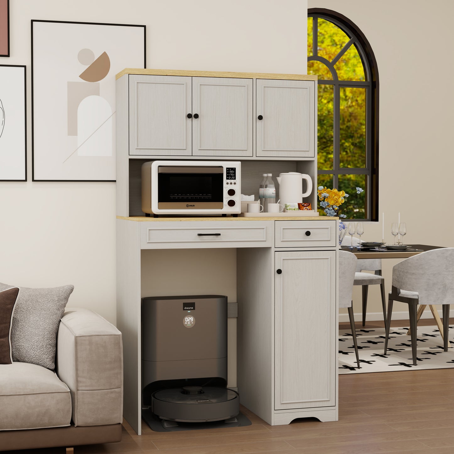Over The Washer Storage Cabinet for Laundry Room - Antique White