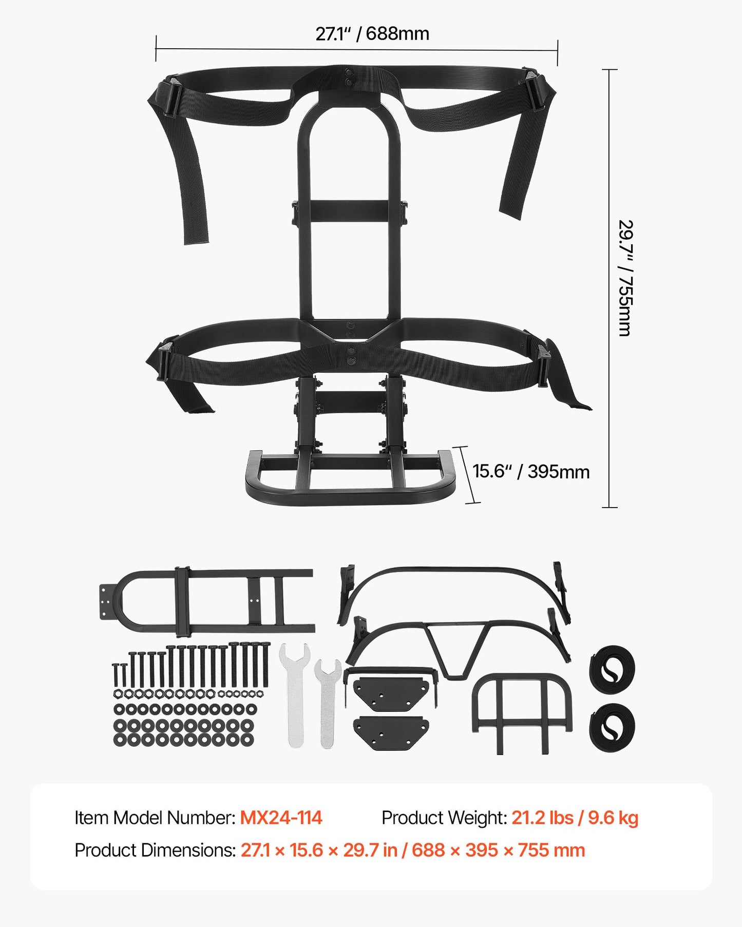 Golf Cart Rear Seat Bag Holder - Fits Most Models, Space-Saving Steel Bracket, No-Drill Installation