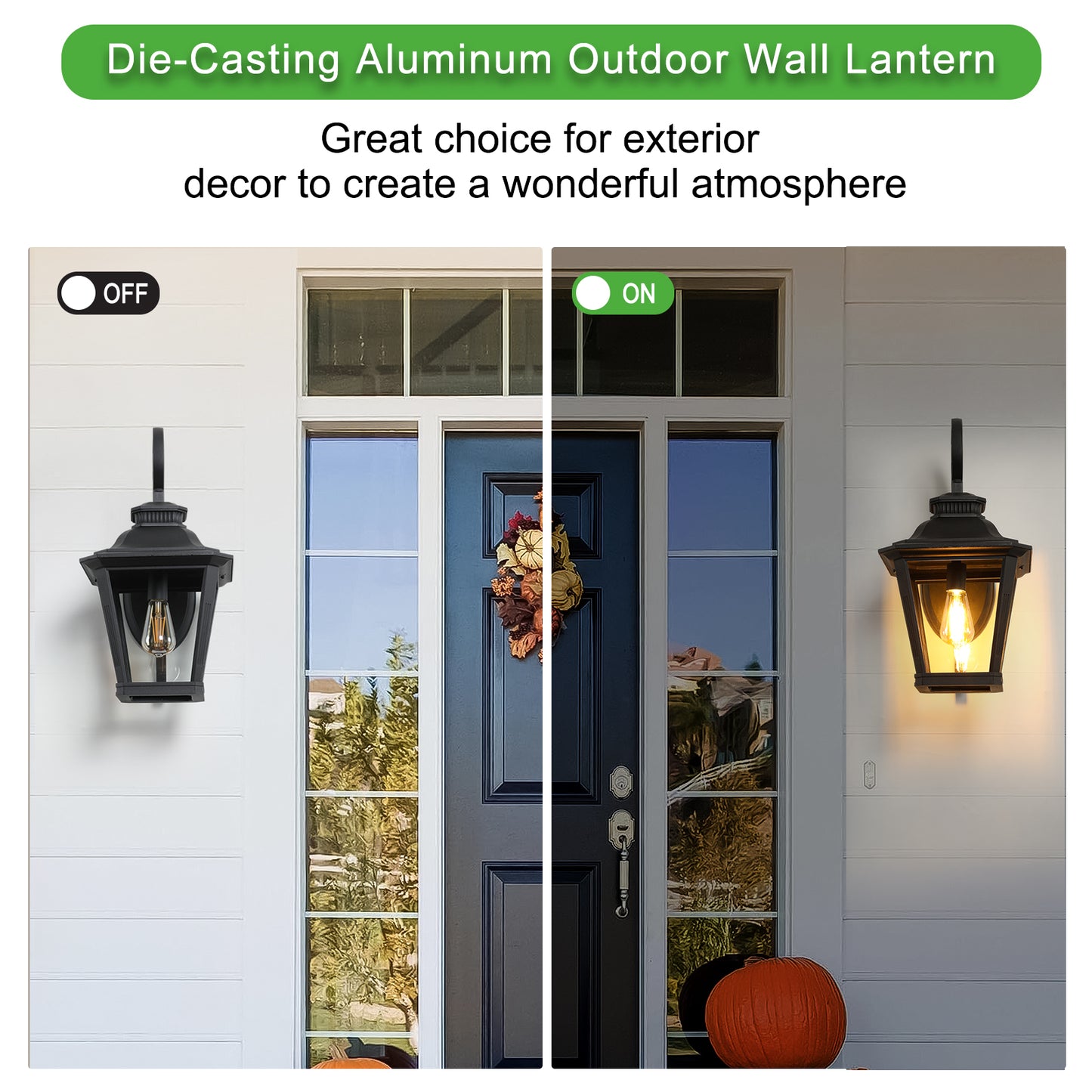 Outdoor Wall Lantern Light - Vintage Black Metal Sconce