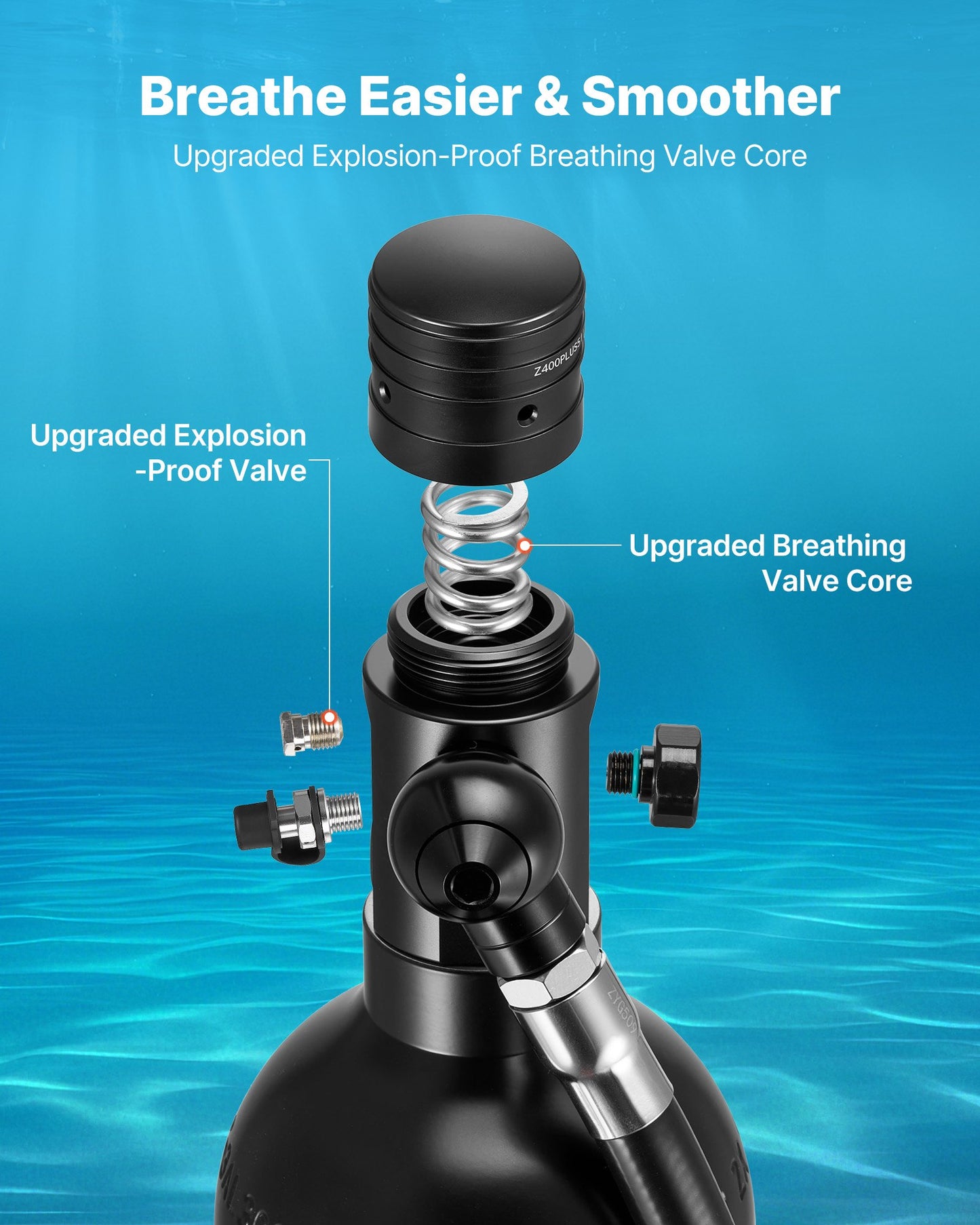 Mini 1L Diving Tank for Snorkeling & Emergency Use - Reusable Underwater Breathing Cylinder