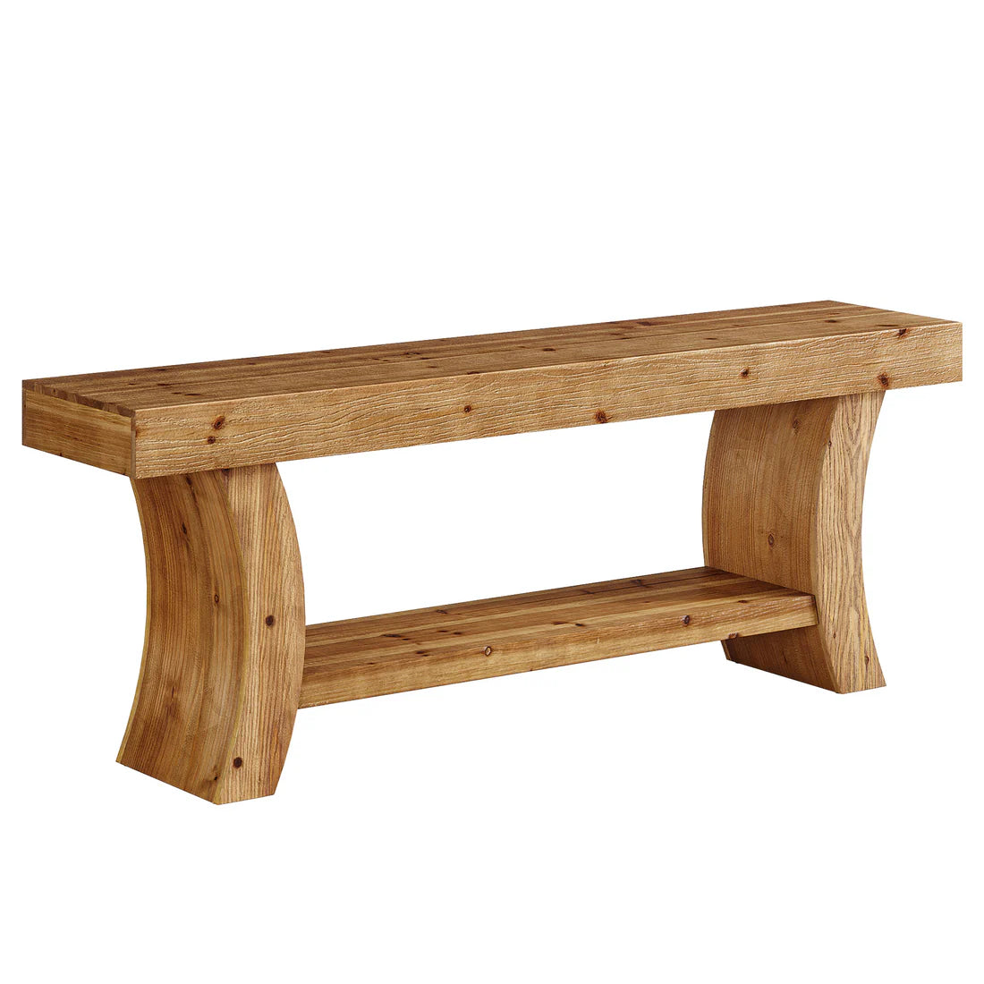 Farmhouse Console Table with Two-Tier Storage - Brown