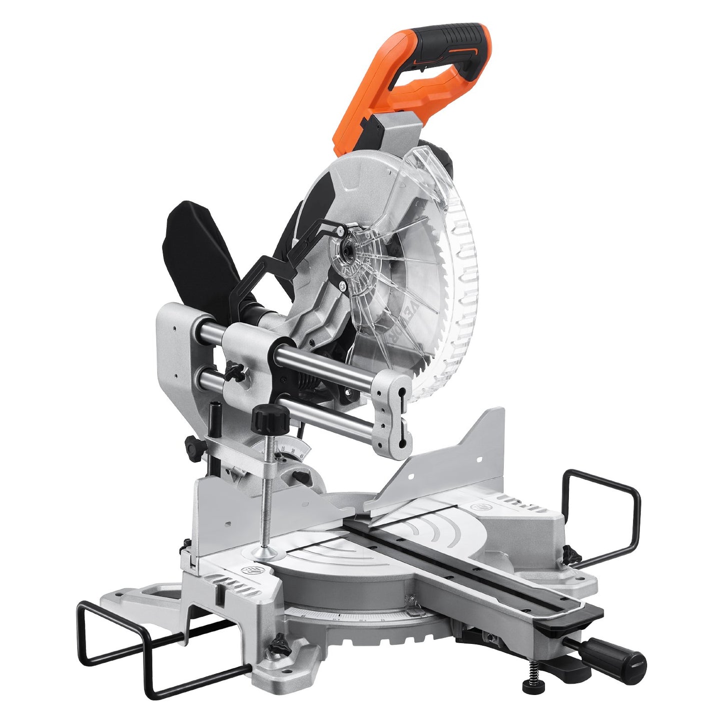10-Inch Sliding Compound Miter Saw with LED Guide, 15 Amp Corded, Double Bevel, Metallic