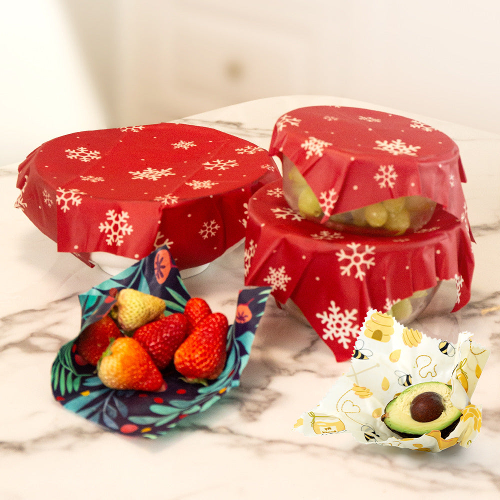 3-Piece Beeswax Food Wraps - Eco-Friendly, Reusable Food Storage Cloths