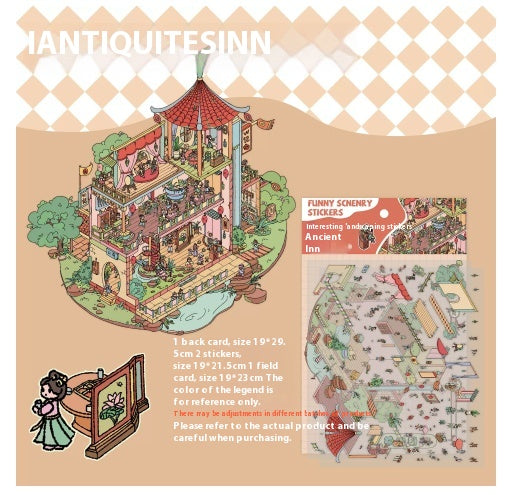 Large Cartoon Landscape Sticker Set for Home & Garden Decor
