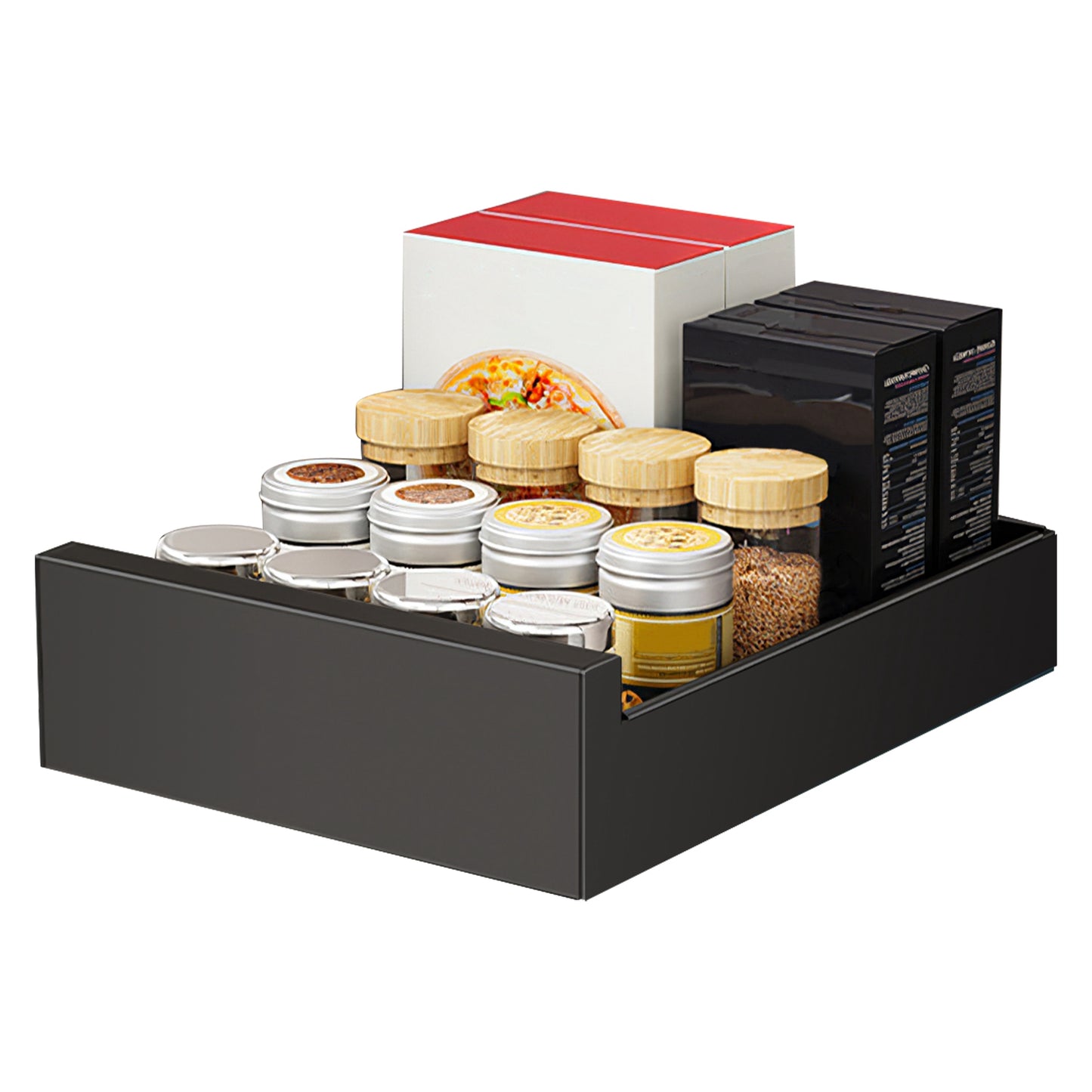 1Pc Pull Out Cabinet Organizer Carbon Steel Slide Drawer Storage