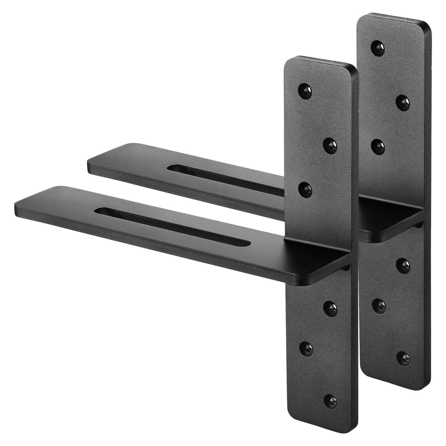 Heavy Duty Floating Shelf Brackets 12 Inch Black Concealed Wall Support Set