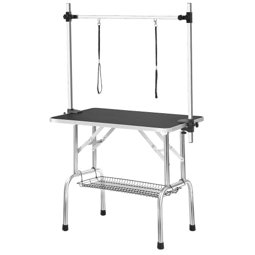 36 Inch Heavy Duty Portable Dog Grooming Table with Adjustable Arm, Non-Slip Surface