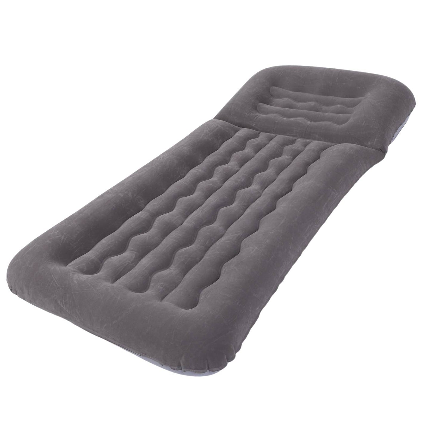 Inflatable Lounger With Adjustable Backrest Flocked PVC Portable Blow