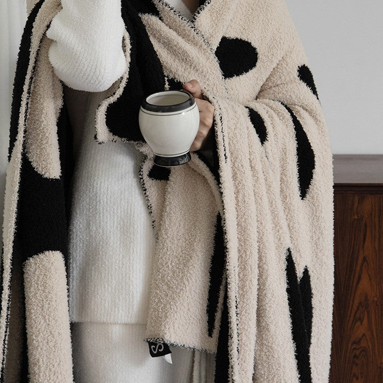 Winter Knitted Blanket 130x160cm Double Faced Geometric Pattern Home Bedding