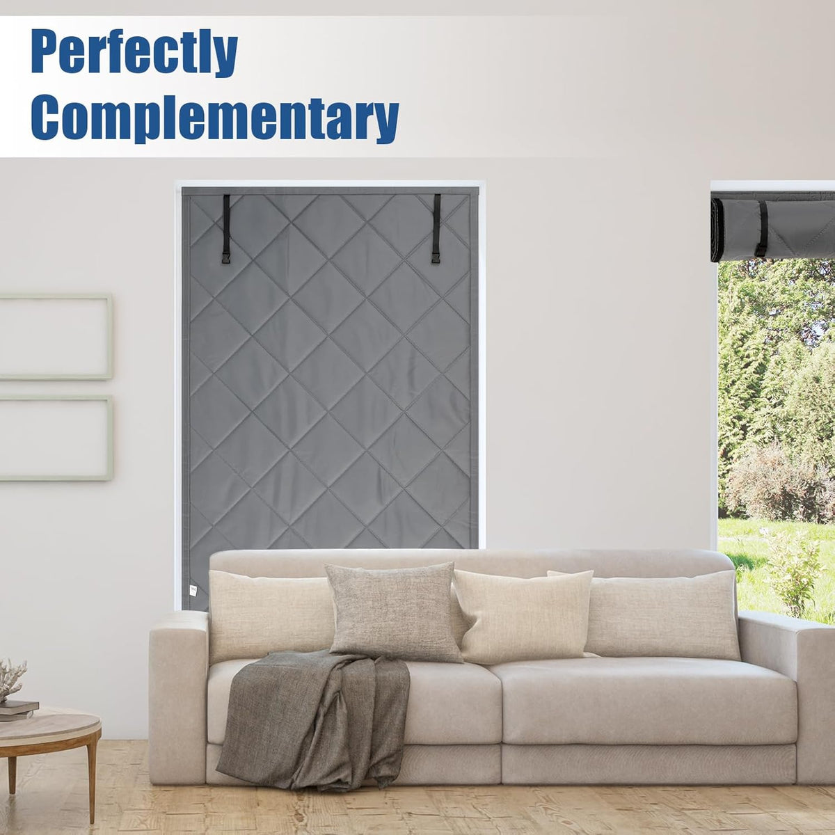 Insulated Roll-Up Door Curtain for Cold Weather Windproof Thermal Door Drape