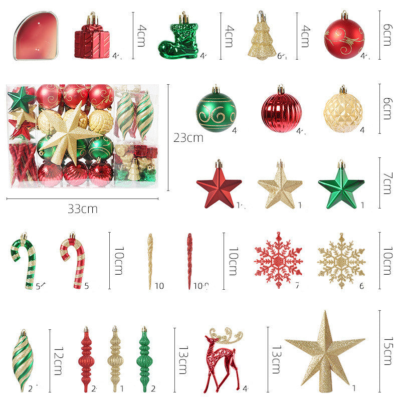 Christmas Decoration Ball Set - Gold and White Holiday Ornaments