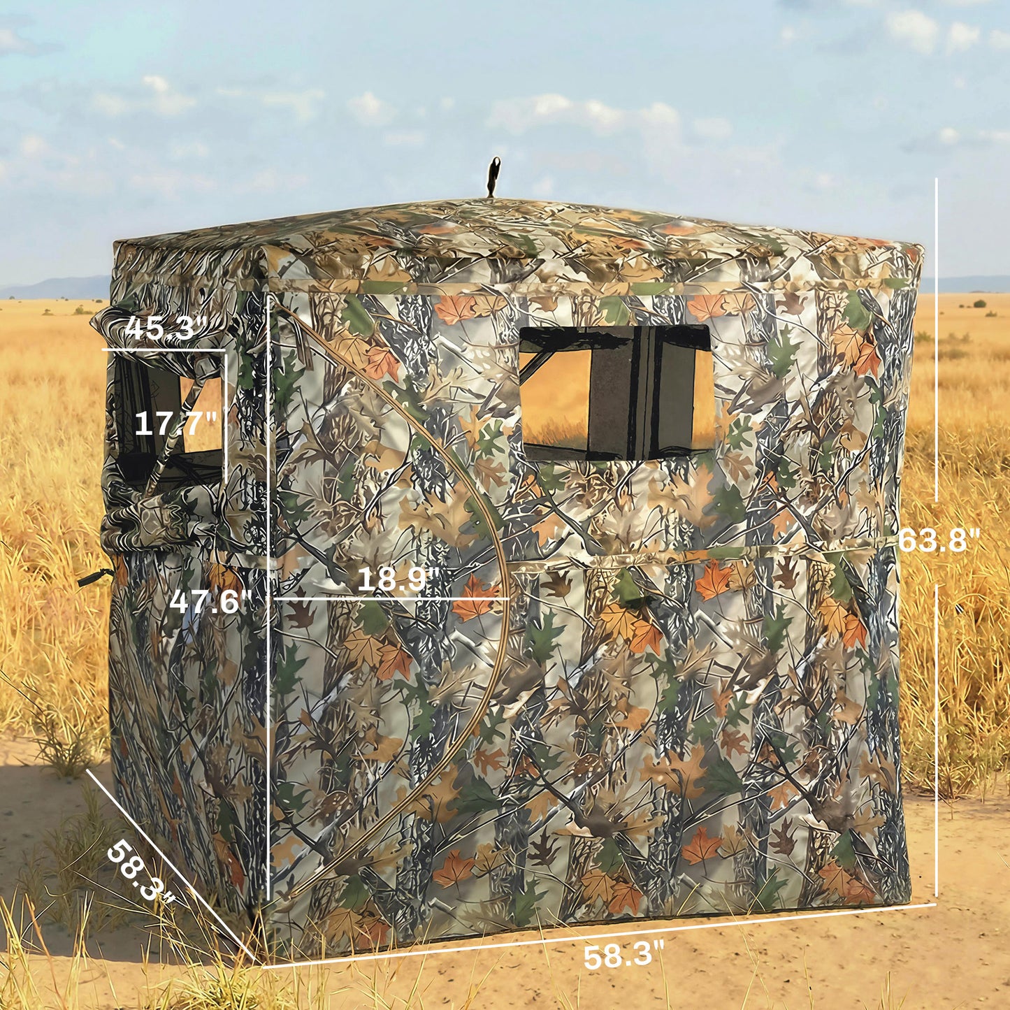 2-Person Camouflage Pop-Up Hunting Blind with 270-Degree View