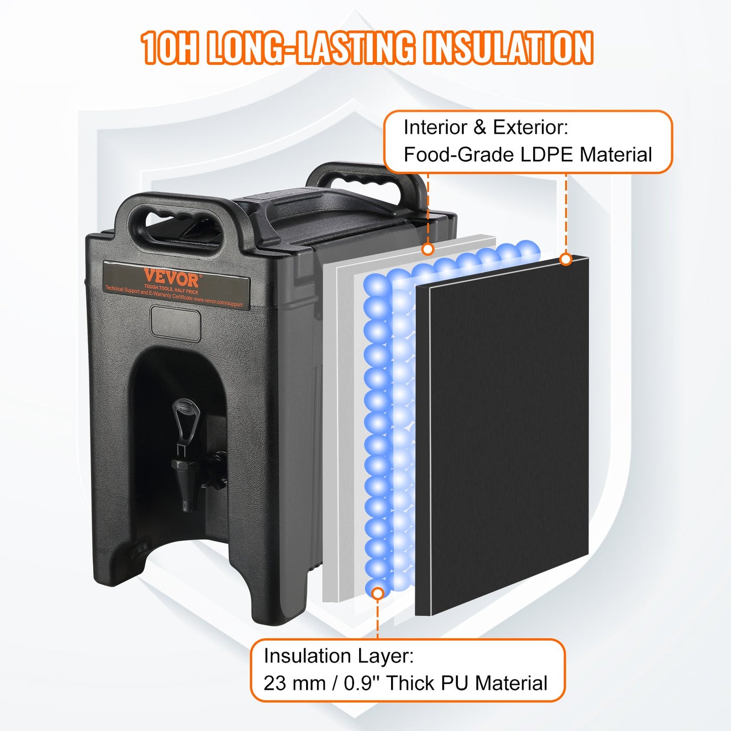 Insulated Beverage Dispenser - 2.5 Gallon Hot & Cold Beverage Server