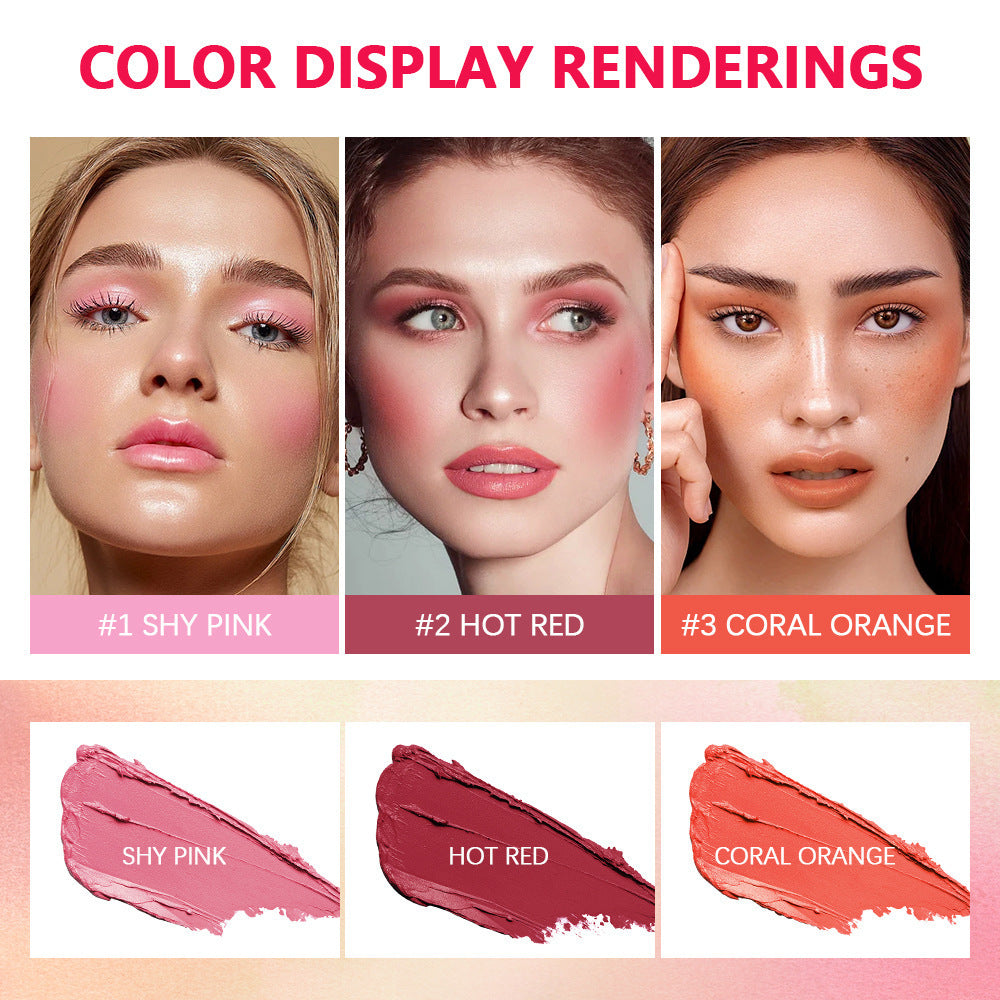 High-Gloss Portable Blush Cream Multiple Shades for Beautiful Makeup
