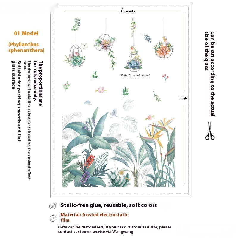 Glue-Free Static Glass Sticker Transparent and Opaque Decorative Film