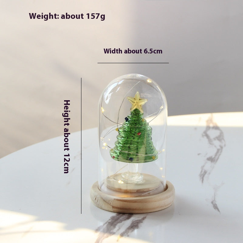 Christmas Winding Wire Glass Craft Decoration with Light - Handmade Festive Ornament